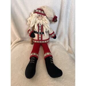 Vintage Dan Dee Santa Claus Stuffed Plush Ski Winter Sitting St. Nick Christmas